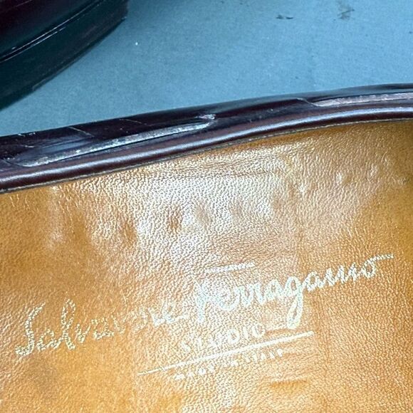 Vintage Salvatore Ferragamo Burgundy Calfskin Tassel Loafers – Men’s 11.5 main image 5